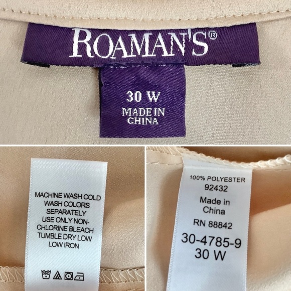 ROAMAN'S Satin Charmeuse Blouse NEW Dolman Sleeve Top Dressy Evening Office 30W - Picture 7 of 14